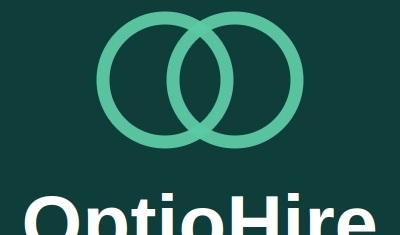 OptioHire logo, teal mark on deep teal